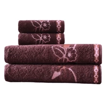 Set With 2 Giant Bath Tubs 2 Hydrangea Faces 74x160 - Burgundy - View 1