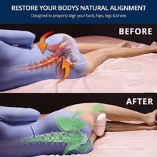 ARISE-Almohada De Espuma De Memoria Ortopédica Para Dormir Almohada Ortopédica Para La Ciática En La Espalda Y La Cadera Alivio Del Dolor En Muslo Y Piernas Cojín De Espuma Para El Hogar Portátil 23X24X14Cm