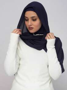 1pc Women's Classic Casual Pullover Instant Chiffon Scarf, Solid Color Soft, Breathable Modal Fabric Neck Warmer, Headscarf, Versatile Head Wrap For Daily Wear
