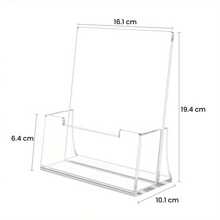 2 Pack A5 Clear Perspex Leaflet Holders Brochure Stand Top Portrait Menu Flyer - White - View 2
