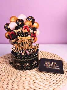 1 张特别生日快乐弹出贺卡、生日气球蛋糕生日派对邀请卡（带空白便条卡）、返校、学校用品