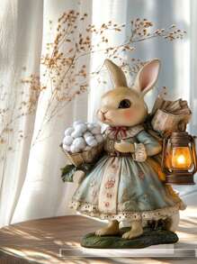 1 Bohemian Easter Bunny 2D Acrylic Flat, DIY Assembly With Base, Animal Themed Art Decoration, Suitable For Home Decoration, Living Room, Bedroom, Study, Coffee Shop Desktop Decoration, Easter, Thanksgiving, Valentine's Day And St. Patrick's Day, The Perfect Gift To Give To People - Multicolor - View 8