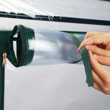 Roll-Up Zipper Door Greenhouse Replacement Cover- Clear PVC Plant Greenhouse Cover For Gardening Plants Cold Frost Protection Wind Rain Proof (No Metal Parts Only The Plastic Cover )
