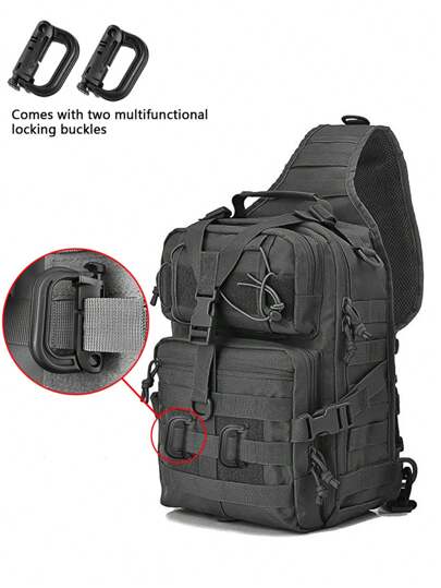 Multi-Function Extra Large Chest Bag, Outdoor Shoulder Bag, Sling Bag, Water-Resistant Oxford Cloth, Suitable For Hiking, Trekking, Camping