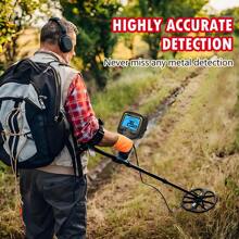 High Precision Waterproof Metal Detector, Smart Metal Type Identification, Gold Silver Precious Metal Treasure Hunting Instrument - Black - View 9