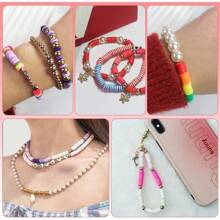 1009pcs/4800pcs Elegant DIY Jewelry Making Kit, 48 Colors Polymer Clay Beads, Polymer Bead Bracelet Set, Friendship Bracelets And Gifts, Bracelet Making Supplies, Valentine's Day Gifts, Holiday Party Gifts - Polymer Clay - View 7