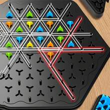 Logic Thinking Development Rope Challenge Desk Game Toy, Interactive Triangle Chess Game To Enhance Focus - Multicolor - View 3