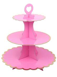 1pc 3-Tier Disposable Cake/Dessert Stand For Afternoon Tea, Wedding, Party, Birthday Celebration