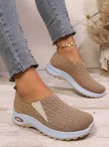 New Spring Autumn Mesh Slip-On Shoes, Comfortable Breathable Casual Versatile Shoes For Middle-Aged And Elderly Women