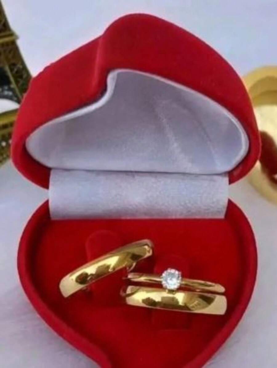 Aliança o Par para Casamento noivado 4mm tradicional + Anel solitário (COD-20)
