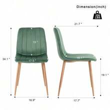 Indoor Green Velvet Dining Chair, Modern Kitchen Dining Chair With Backrest, Upholstered Side Chair With Hot Transfer Metal Legs, Family Kitchen Dining Room And Living Room (Set Of 4),ComfortCorner