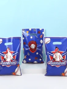 30个棒球图案礼品袋，塑料和玻璃纤维纸质礼品手提袋，运动风格棒球主题礼品包装袋，生日、家庭度假、派对装饰用品、礼品包装用品、趣味礼品包装袋