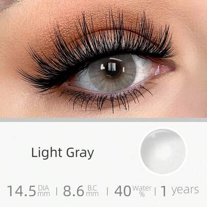 1 paire de lentilles de contact colorées aux couleurs naturelles et vives, lentilles cosmétiques jetables d'un an de 14,5 mm, lentilles de contact pour costume d'Halloween et cosplay