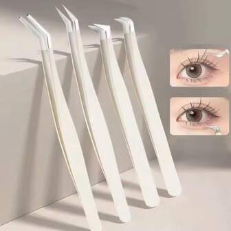 En stock : Kit d'outils de pince à extension de cils professionnelle, comprenant des pinces à bouts de plumes de précision, des pinces de 7 formes, des pinces bec de faucon, des pinces à bouts arrondis, pour les techniciens en extension de cils débutants