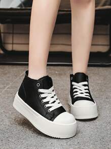 Zapatos de skate con suela gruesa tipo Derby, unisex, de entresuela alta y versátiles para uso casual, transporte y estudiantes, para todo el año