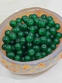 100pcs 8mm Imitation Jade/Agate Beads, Transparent Pottery Glazed Round Beads For DIY Bracelet Necklace Jewelry Making - Multicolor - View 24