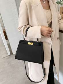 Black Elegant Handbag For Women, 2025 New Fashion High-End Luxury Niche Commuter Shoulder Bag With Large Capacity