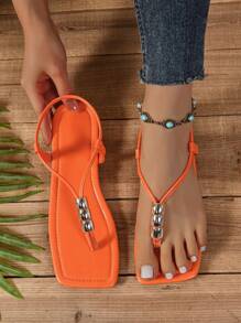 Sandalias planas de playa con puntera cuadrada y apertura tipo francés, cómodas y con estilo 2 en 1 para mujeres, modelo nuevo 2025