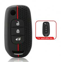 Funda de silicona para llave remota de coche para Renault Sandero Stepway Logan 2 Clio 5 Arkana Captur Kadjar Daster Twingo Traffic Kwid Modus Clio Megane Kangoo Sandero Duster Captur Twingo - Negro - Ver 8