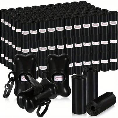 150 Count Dog Poop Bags + 1 Bone Pet Waste Bags For Poop With 1 Dog Poop Bag Dispenser Doggie Poop Bags For Home Outdoor Puppy Walking And Travel,