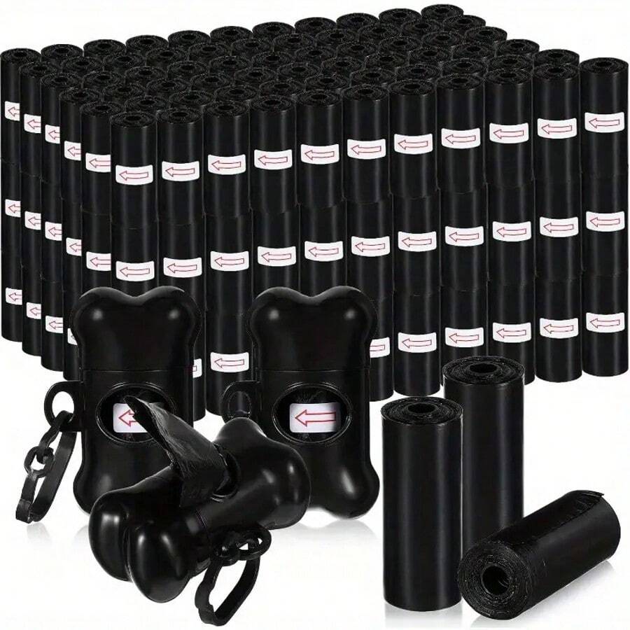 150 Count Dog Poop Bags + 1 Bone Pet Waste Bags For Poop With 1 Dog Poop Bag Dispenser Doggie Poop Bags For Home Outdoor Puppy Walking And Travel,