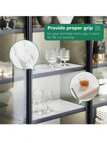 1 件优质乙烯基抽屉和搁板衬垫 - 强力抓地、不粘、防滑、易于清洁、防水、大理石图案，适用于厨柜、储物柜、抽屉、搁板、厨房用具和餐具