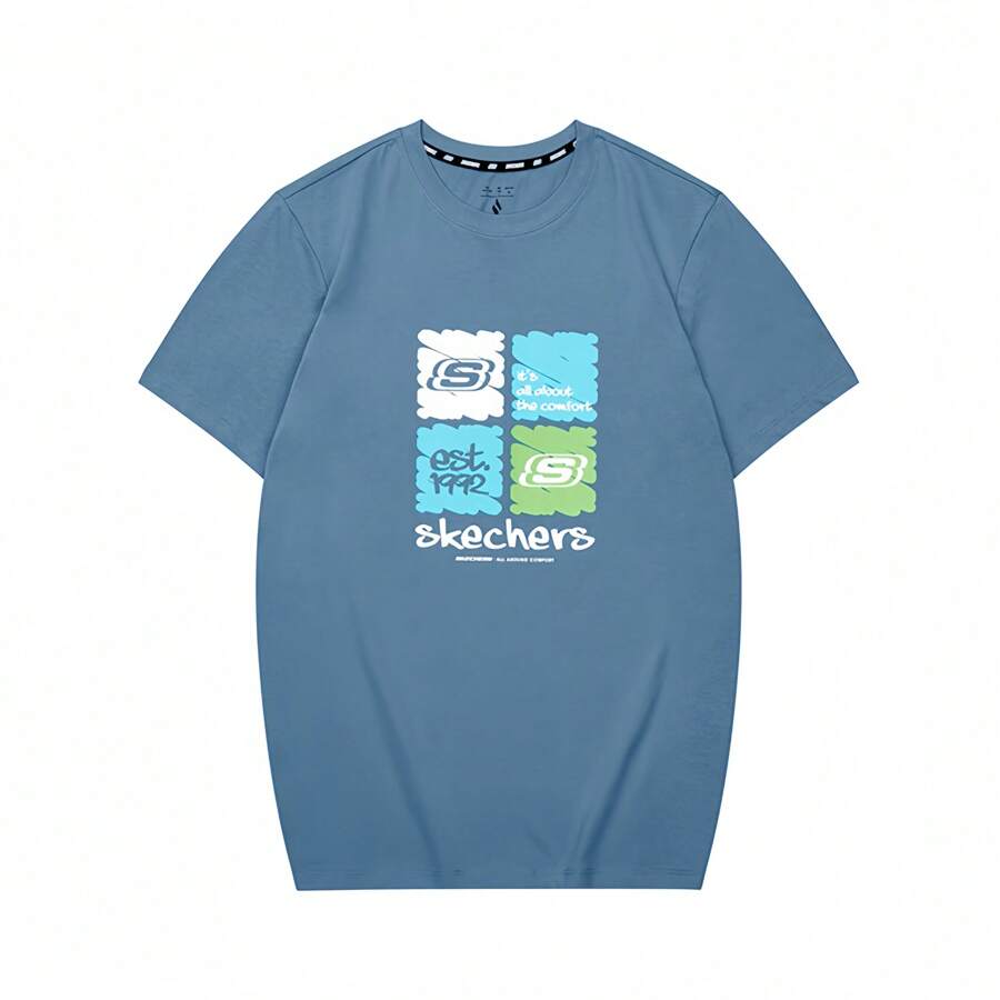 Skechers Lifestyle Simple Casual Round Neck Short Sleeve T-Shirt