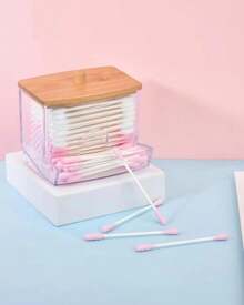 1Pcs Cotton Swab Holder, Cotton Swab Dispenser With Lids,Bathroom Storage Jars Storage Containers Plastic