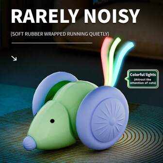 室内猫用互动猫玩具，带 LED 灯的自动猫玩具，猫鼠玩具，智能感应移动电动猫玩具，USB 可充电