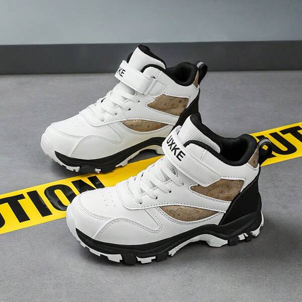 Kids' Fashion Casual Sneakers, High-Top Ankle Support, Lightweight Breathable Versatile Sports Shoes, Basketball Shoes, Hiking Shoes