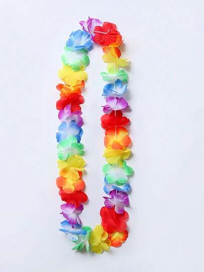 1/5/10/20/30/40/50pcs Hawaiian Flower Leis, Tropical Hawaiian Floral Theme Party Favors, Headpieces, Festival Wedding, Beach Birthday Decor, Party Supplies