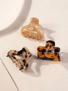 3 件装 女士简约醋酸纤维小号半圆形发夹