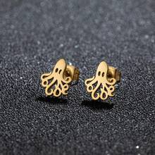 1 Đôi bông tai hình bạch tuộc dễ thương, làm bằng thép không gỉ, quà tặng thợ lặn cho người yêu thích cá biển - 3-GED378 - Xem 5
