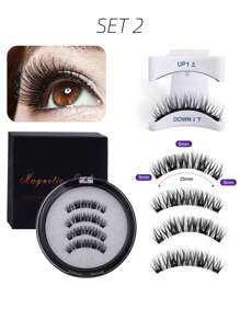 磁性睫毛自然外观，量子磁性睫毛采用磁铁和无胶设计，自然持久，易于佩戴，盒装条状睫毛，睫毛，睫毛，假睫毛 - 眼尾拉長款 - 查看 7