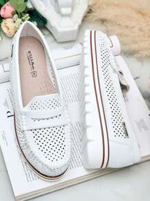Royalfashion Openwork Women's Moccasins Leteller - White - View 2