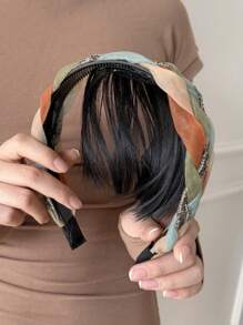 JENNIFER 6 英寸彩色编织头带刘海假发合成女士头带刘海适合女性日常佩戴 - 自然黑 - 查看 7