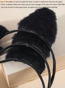 1/2/3/4 peças tiara feminina fofa e peluda com orelhas de gato e chita, faixa de cabelo curta de pelúcia da moda, faixas de cabelo felpudas com orelhas de leopardo pretas e brancas, acessórios para cosplay, presentes de festa e uso diário