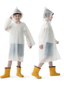 1pc Ultra-Light Portable Children's Waterproof Raincoat, Reusable Poncho With Head Cover And Sleeves, Easy To Carry For Outdoor Camping Trips, Breathable And Waterproof, Foldable, Waterproof Raincoat For Boys And Girls, School Gift