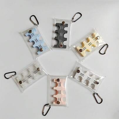 多色日式钱包 紧凑型钱包 带透明卡槽 用于整理货币 方便的旅行配件 钱包 钱包 迷你钱包 零钱包 夏季沙滩包 透明包