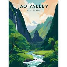 电脑夏威夷拉海纳复古旅行海滩风景帆布画现代房间家居装饰画无框