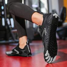 Unisexowe buty do przeprawy przez strumień i uprawiania sportów wodnych, biegania na świeżym powietrzu, jazdy na rowerze, plaży, jogi, fitnessu, kompleksowych butów treningowych - Czarne - Zobacz 4
