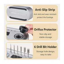 40000RPM 无绳电动指甲锉，低振动专业指甲钻，便携式电动指甲打磨机，适用于丙烯酸、凝胶指甲，适用于家庭沙龙指甲护理 - 白色 - 查看 7