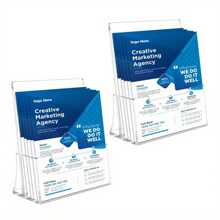 2 Pack A5 Clear Perspex Leaflet Holders Brochure Stand Top Portrait Menu Flyer - White - View 1