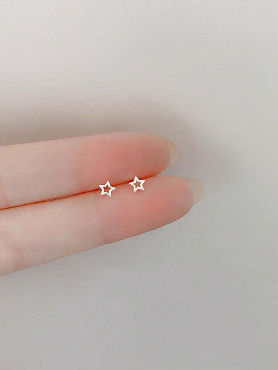 1pair Star Decor Stud Earrings - Perak - View 1