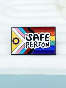 创意英文合金徽章 多色国旗胸针 学生背包 帽子金属配饰别针 适合情侣。英文问候胸针