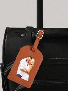 2 stuks gepersonaliseerde aangepaste fotobagagelabel + paspoorthoesset, geschikt voor bagage en handtas, draagbaar, multifunctioneel, lichtgewicht, modieus, kleurrijk, minimalistisch, schattig, vakantiesfeer/vakantie, minimalisme, basic felroze op maat, unieke ontdekking, wintermode, kerst-/vakantiecadeau, gepersonaliseerd cadeau voor vrouwen