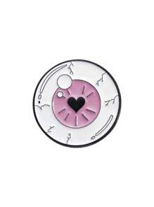 1pc Funny Cartoon Comic Style Blue Alien Flower Eye Cat Shaped Metal Brooch Pin - Multicolor - View 8