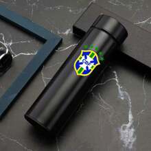 Personalized Football Team  Bottle With Led Digital Temperature Meter 500ml - Brazil Preto - View 1