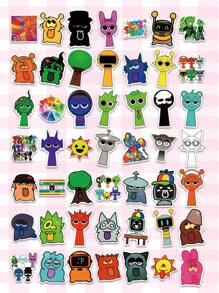 50 张节奏盒涂鸦贴纸 廉价贴纸 日记贴纸 手帐贴纸 装饰派对 滑板手机壳 水杯贴纸 吉他贴纸 可 DIY 贴纸 笔记本电脑贴纸 - 彩色 - 查看 4