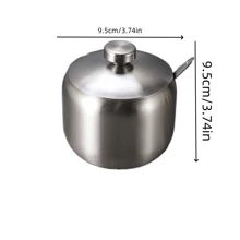 1pc Stainless Steel Seasoning Jar Set With Spoon - Gold Kitchen Condiment Containers For Salt, Pepper, Sugar & Spices - Bbq & Restaurant Essentials,School Supplies - Multicolor - View 11